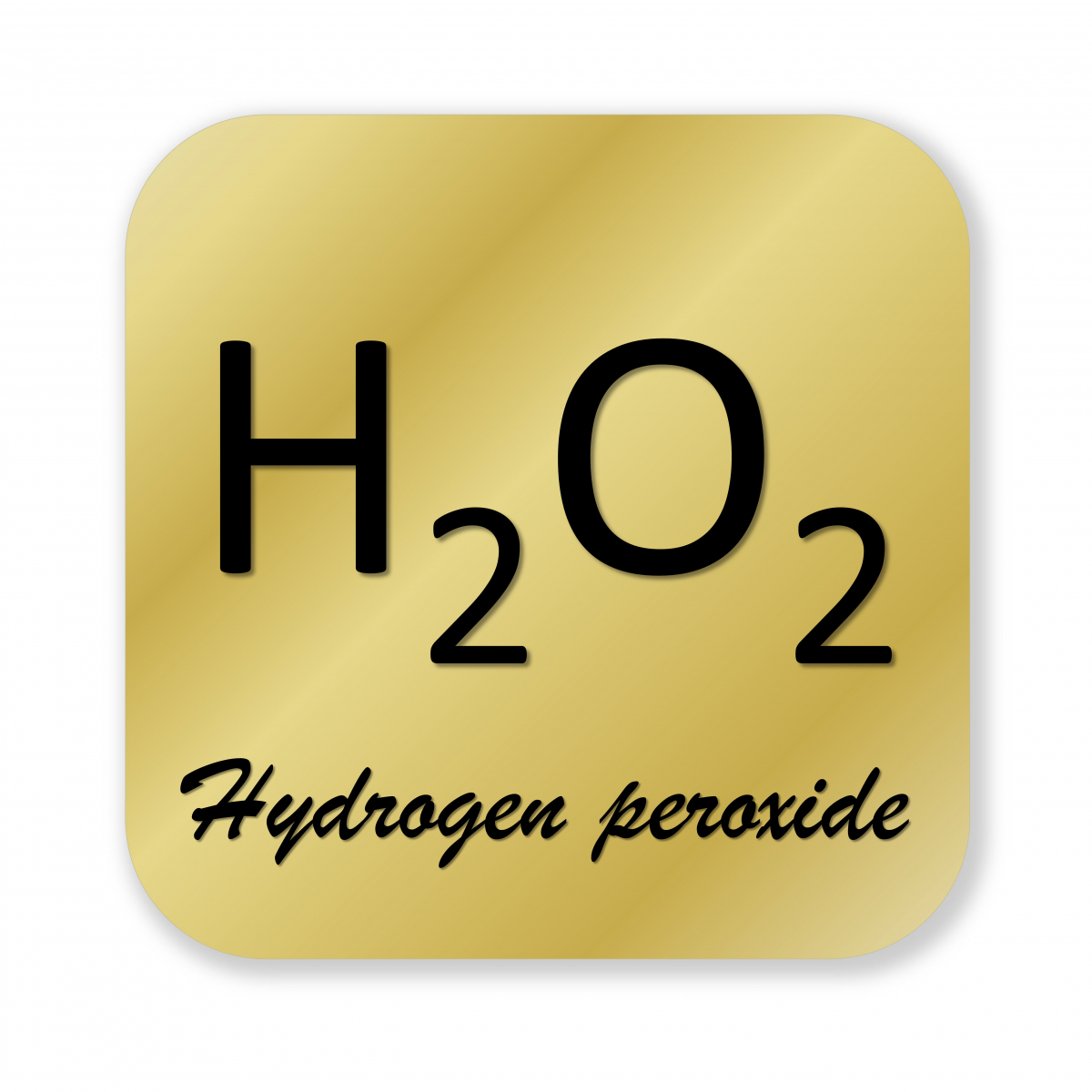 Kjemisk formel av H2O2 på gullbakgrunn