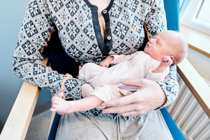 Mother holding baby