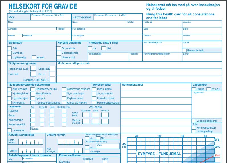 Photo of the Antenatal Health Card