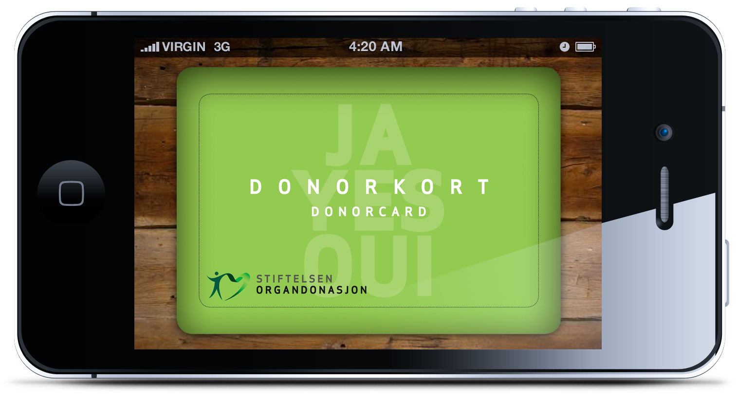 donorkort på mobil