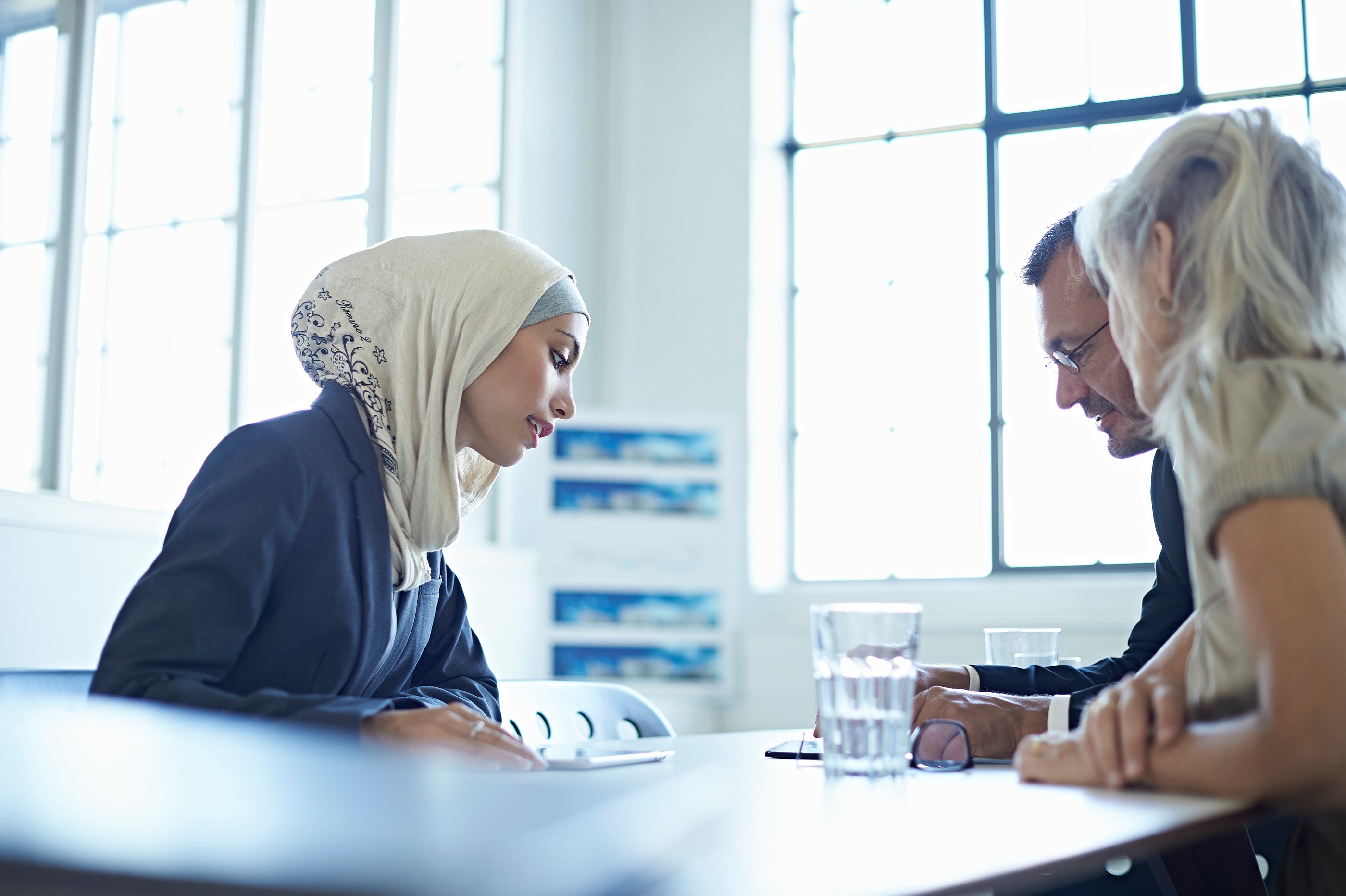 Foreign women with interpreter