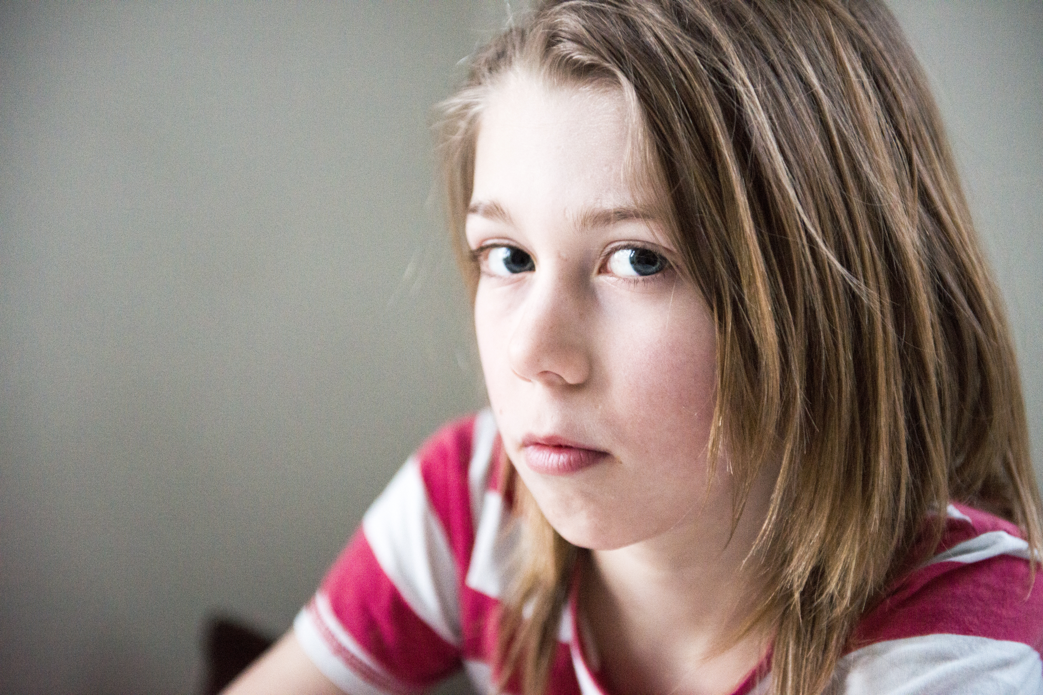 Sad and thoughtful girl