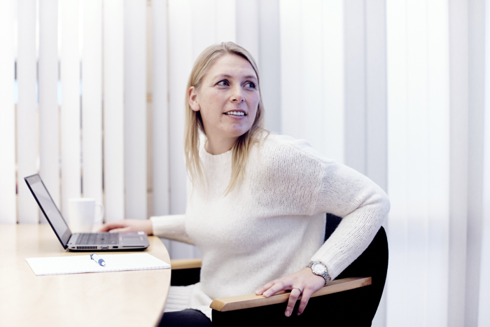 Woman at her desk