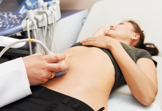 Ultrasound examination of a woman