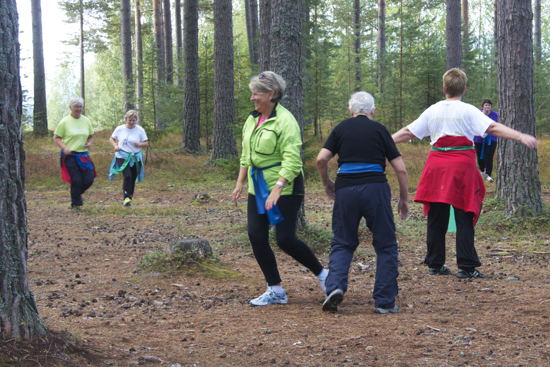 Users of a healthy life center outside