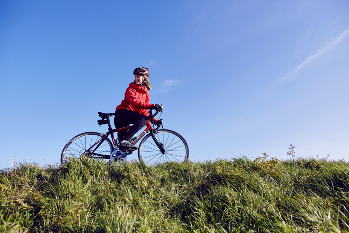 Woman on a bike