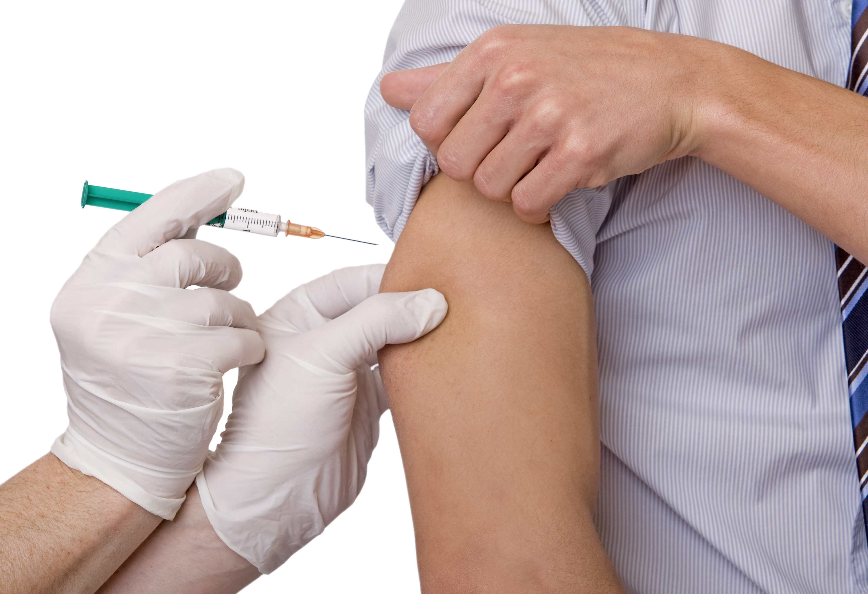 Vaksine settes i armen.