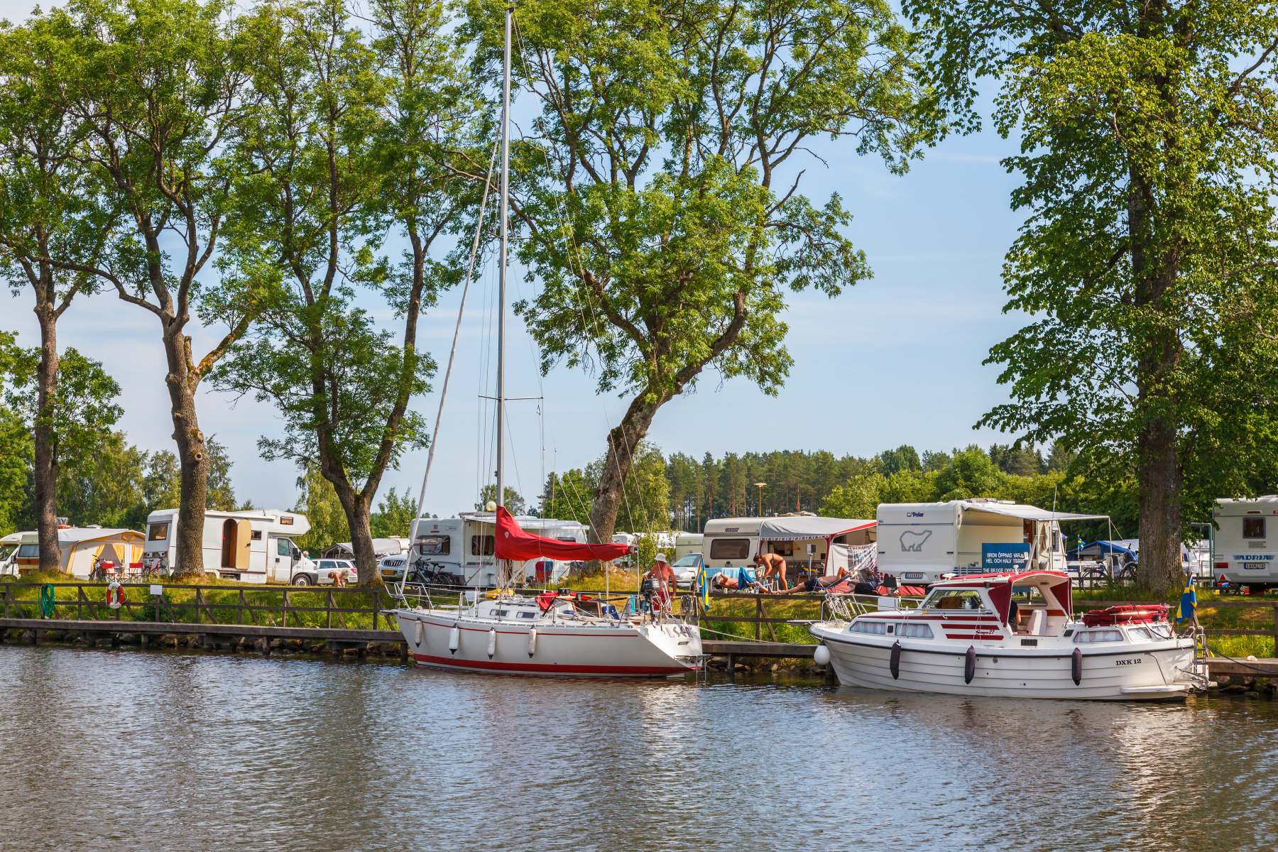 Picture of boats and camping site